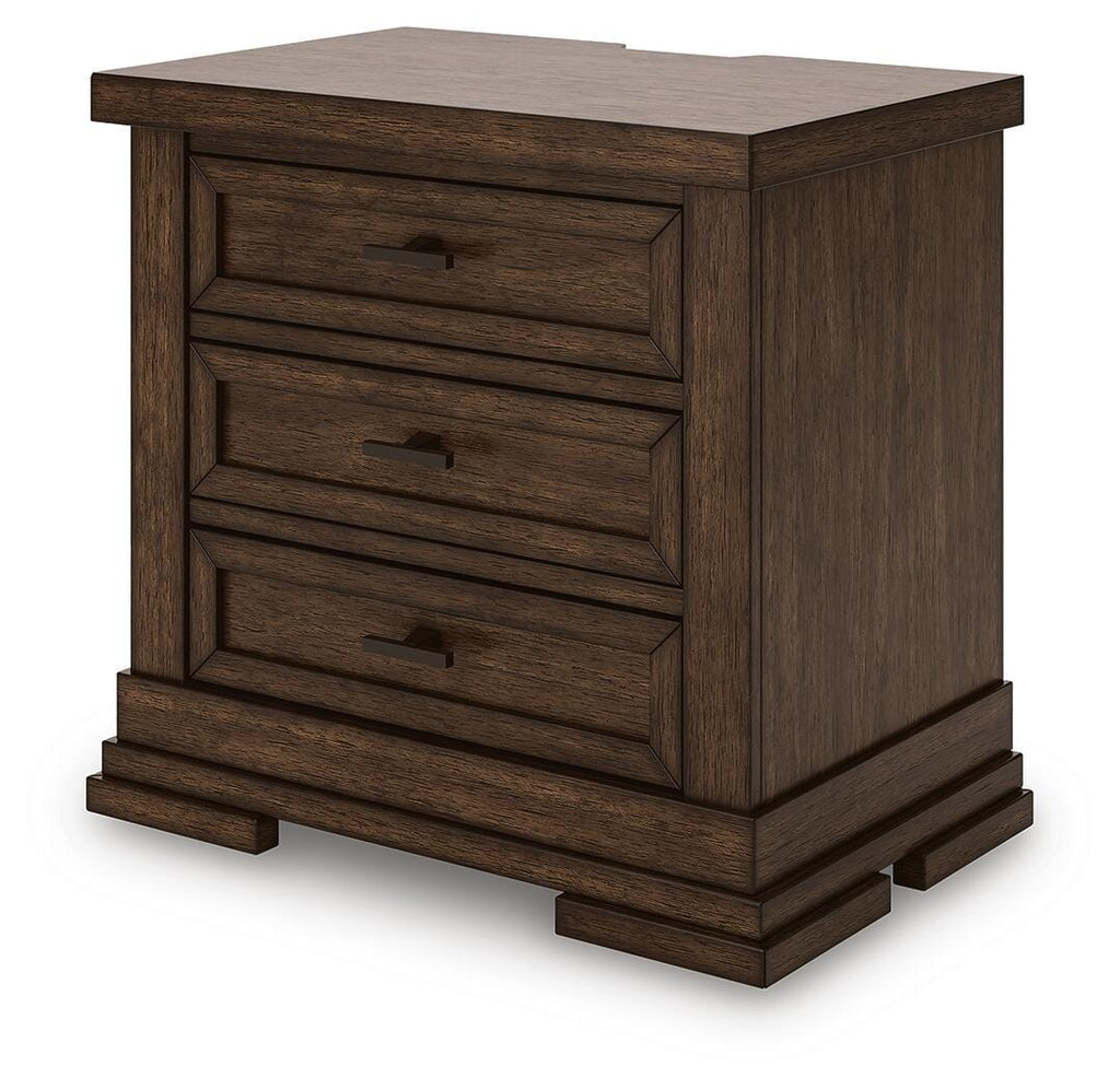 Taffenbrook Nightstand in Medium Brown, angle view