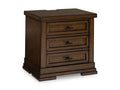 Taffenbrook Nightstand in Medium Brown, closed view