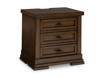 Taffenbrook Nightstand in Medium Brown, closed view