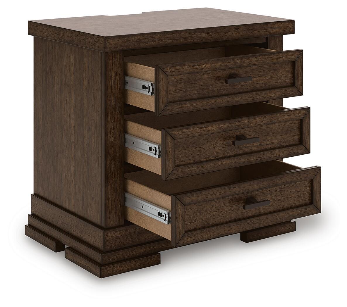 Taffenbrook Nightstand in Medium Brown, open view
