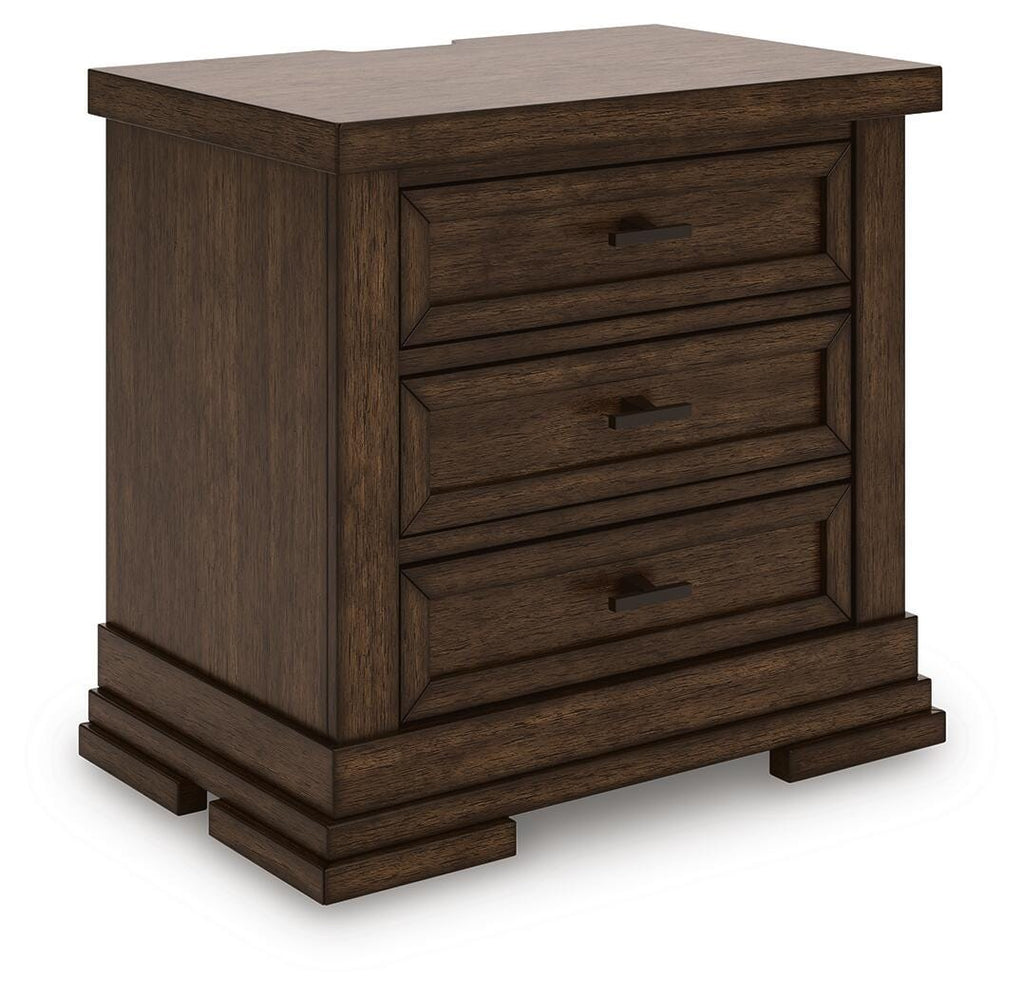 Taffenbrook Nightstand in Medium Brown, angle view