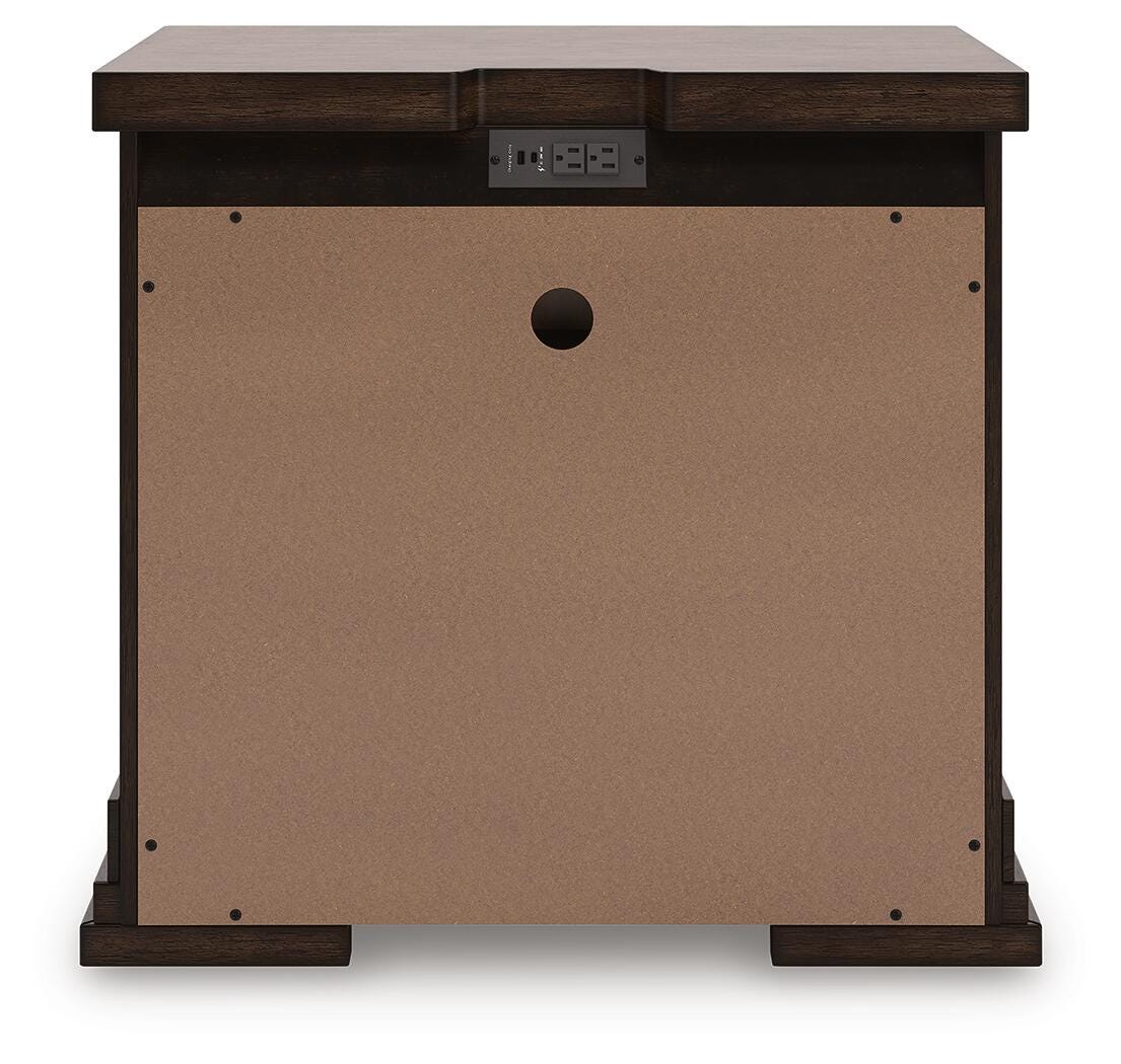 Taffenbrook Nightstand in Medium Brown, back view