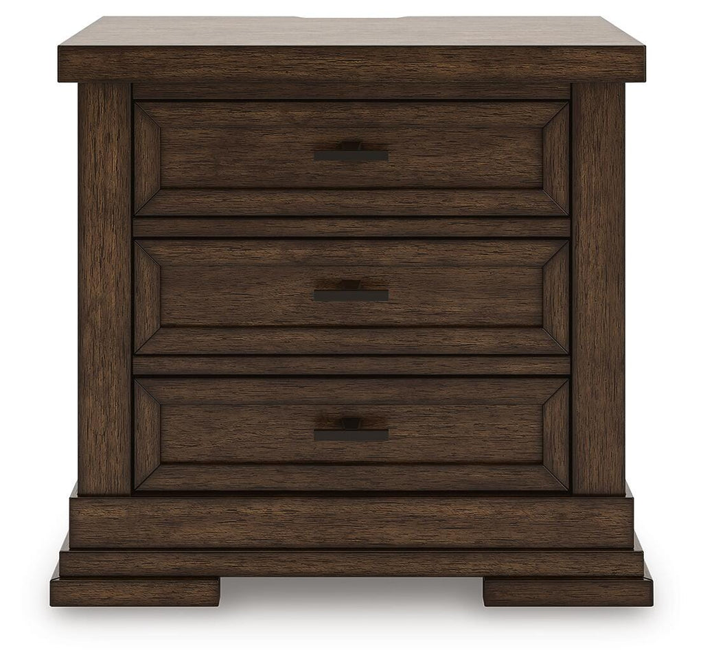 Taffenbrook Nightstand in Medium Brown, front view