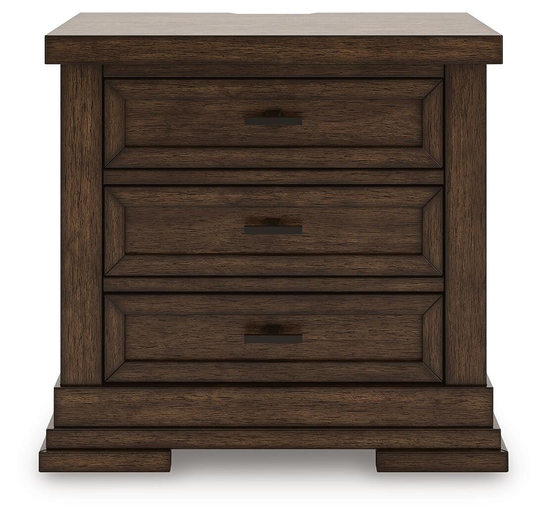 Taffenbrook Nightstand in Medium Brown, front view