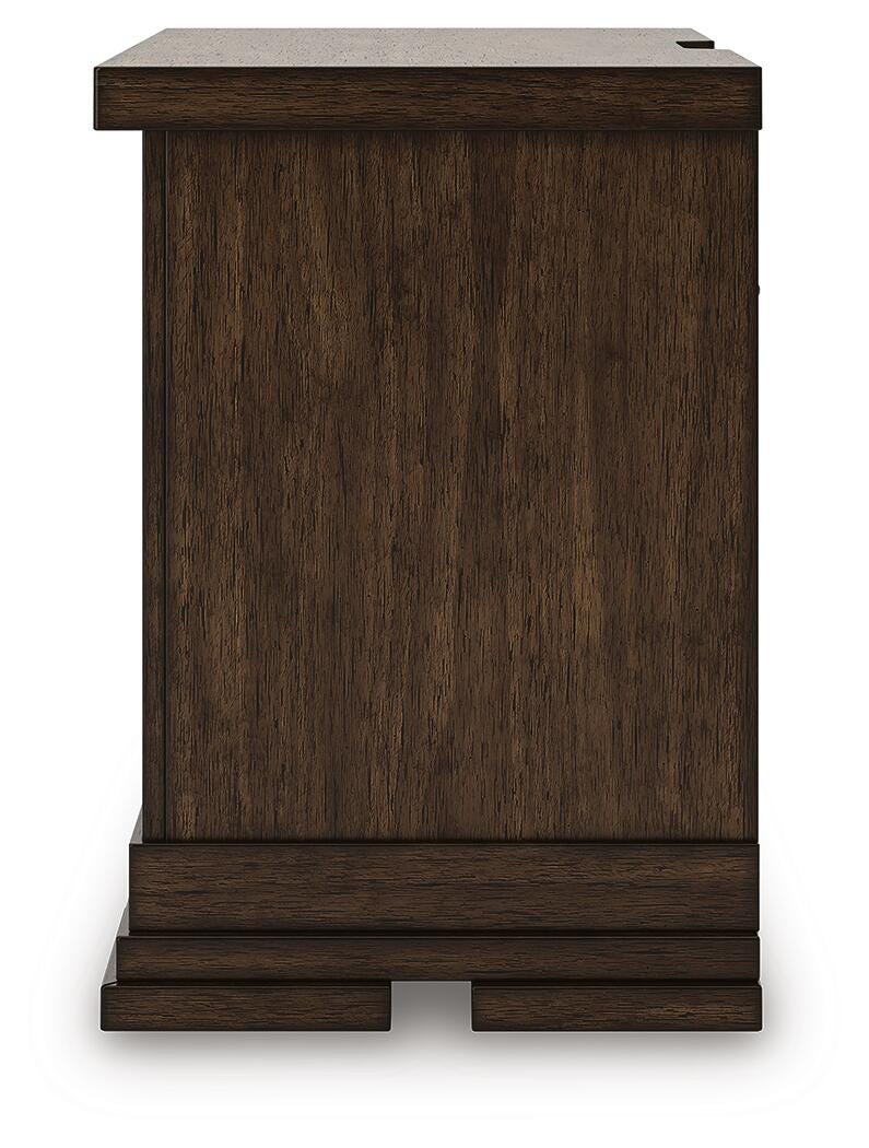 Taffenbrook Nightstand in Medium Brown, alternate side view