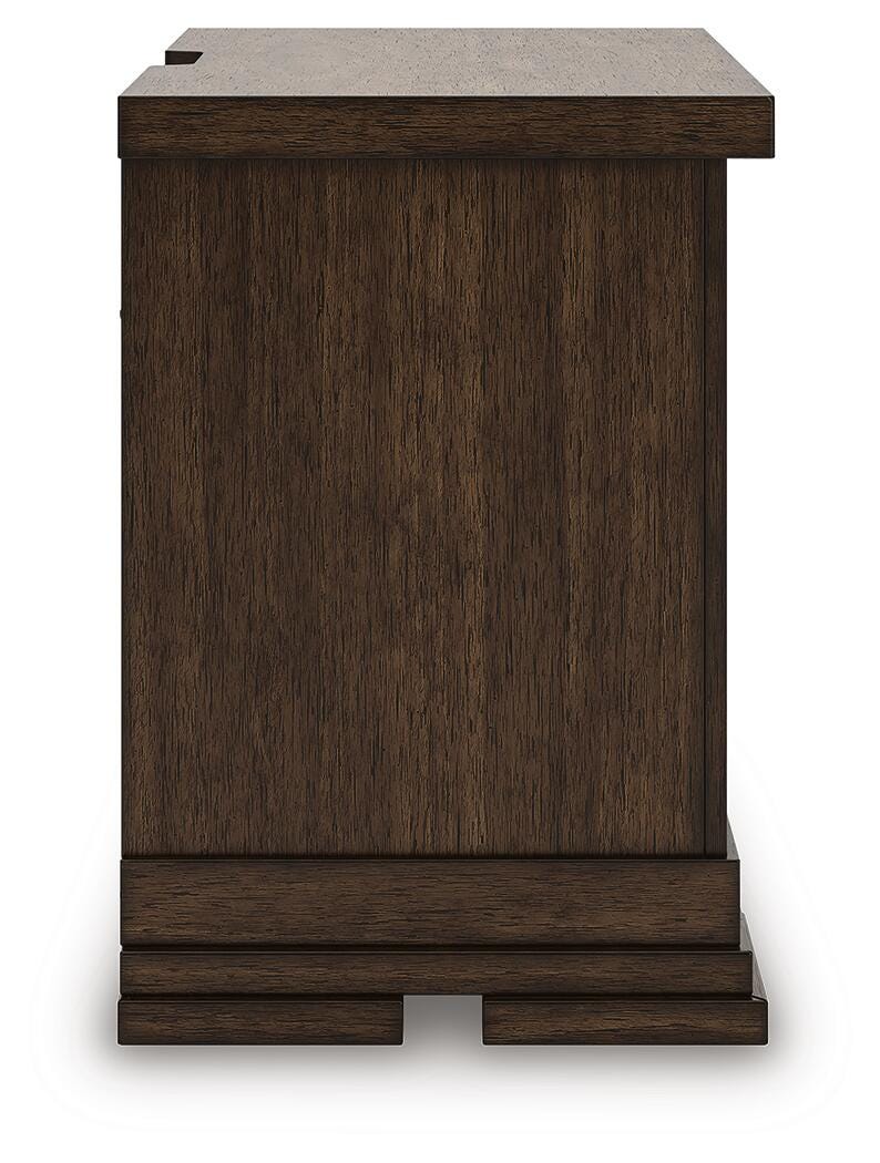 Taffenbrook Nightstand in Medium Brown, side view