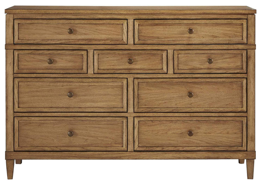 Sharlance King Upholstered Panel Bed and Dresser front view