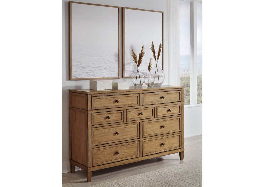 Sharlance King Upholstered Panel Bed and Dresser