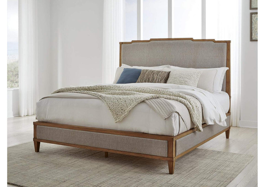 Sharlance King Upholstered Panel Bed, Dresser and Mirror