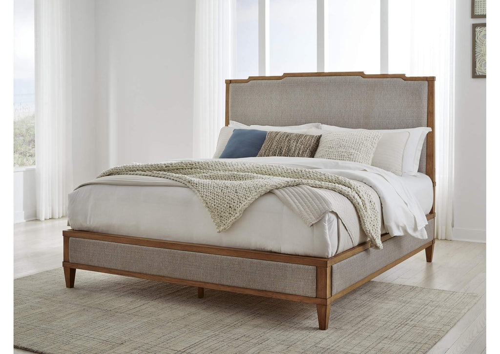 Sharlance California King Upholstered Panel Bed and Dresser