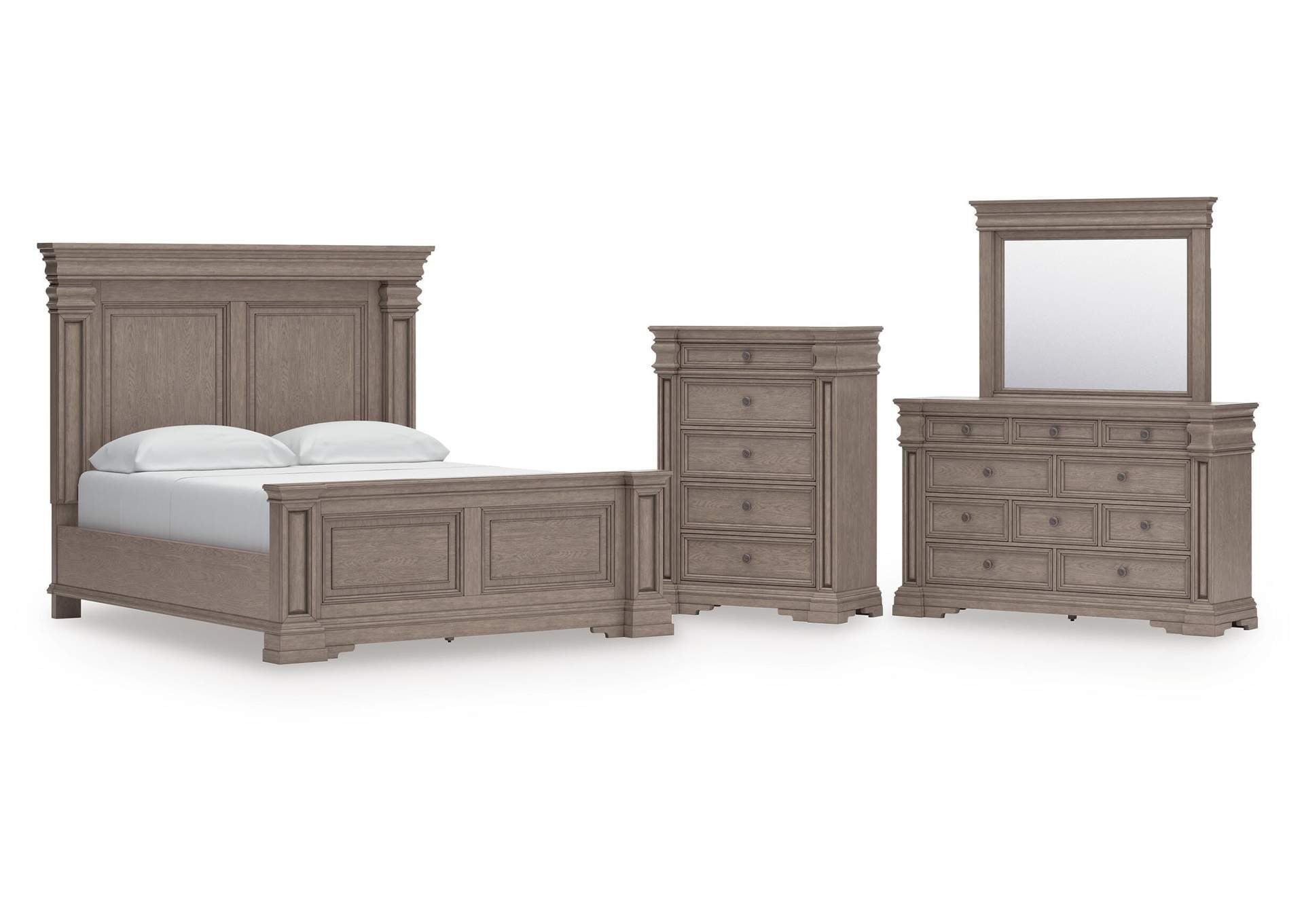 Blairhurst California King Panel Bed, Dresser, Mirror and Chest