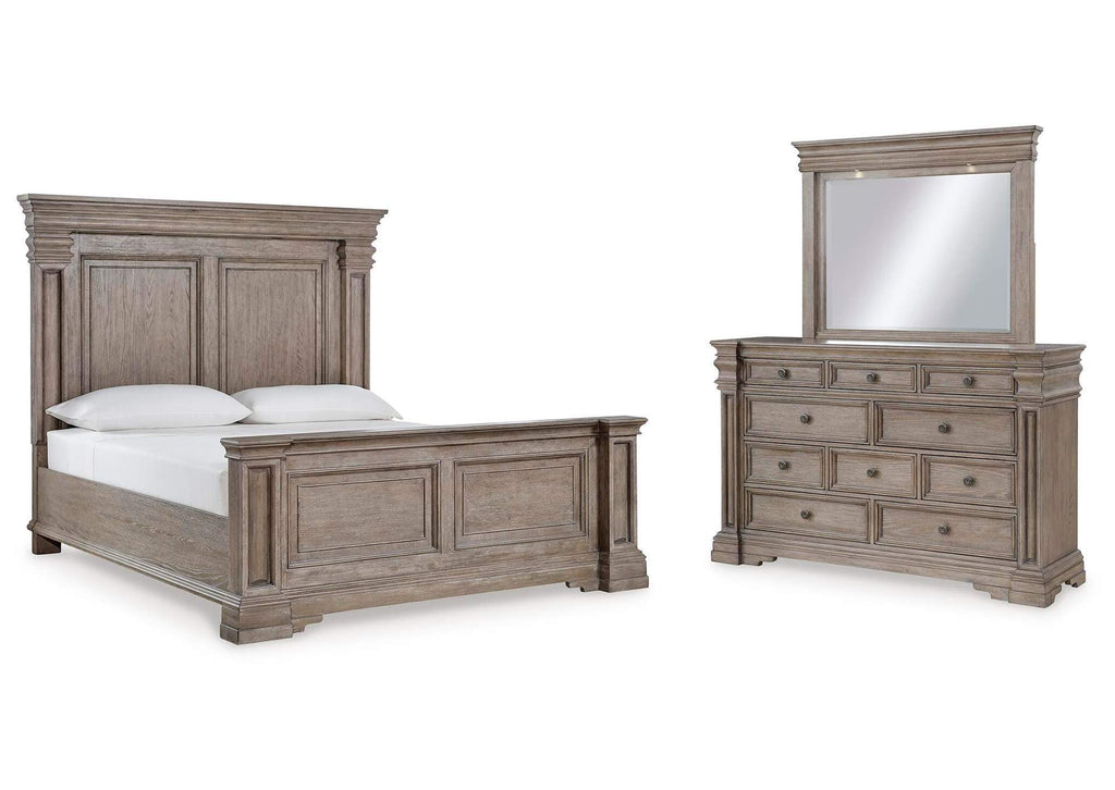 Blairhurst Queen Panel Bed with Mirrored Dresser