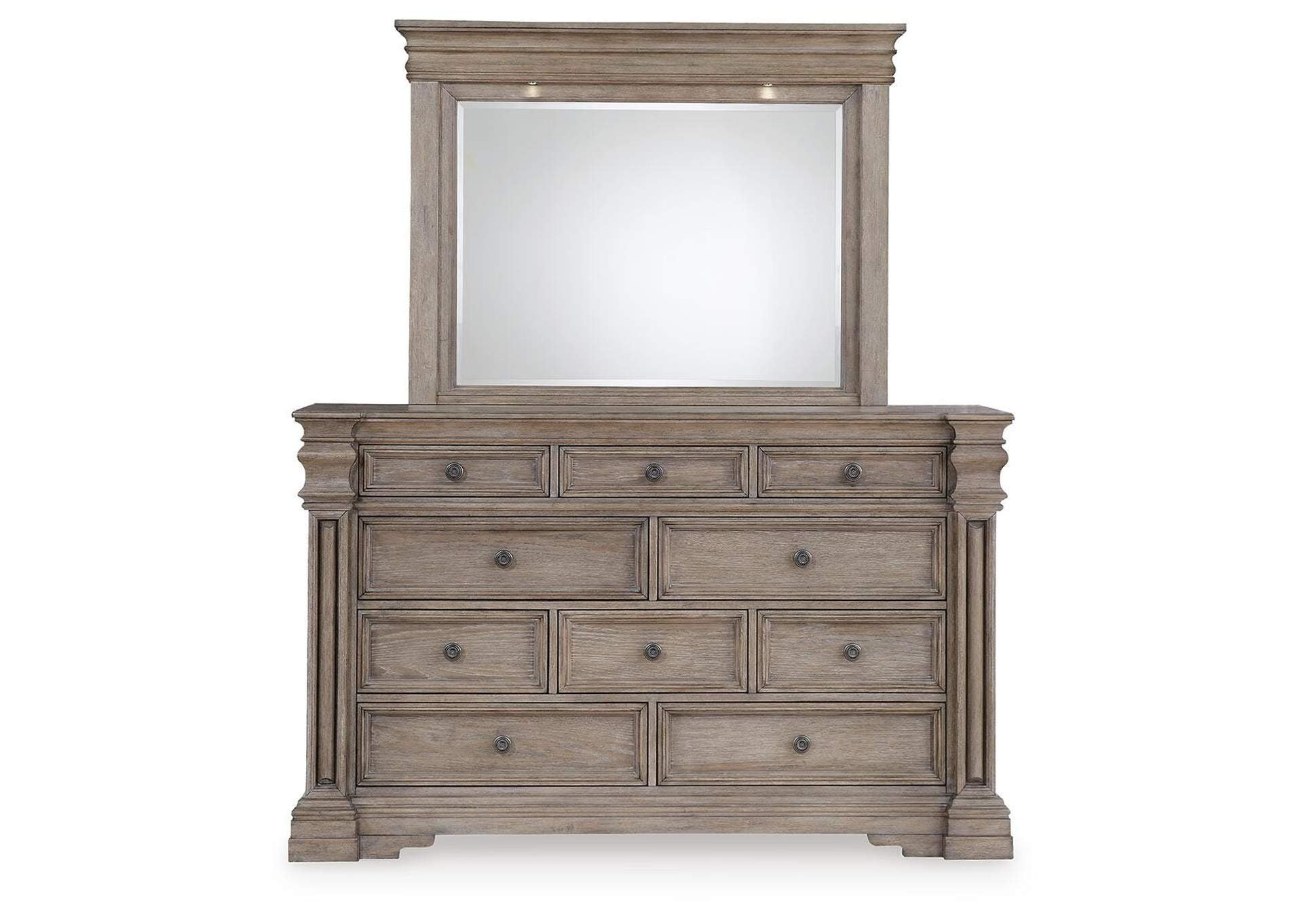 Blairhurst King Panel Bed, Dresser, Mirror, Chest and Nightstand front view