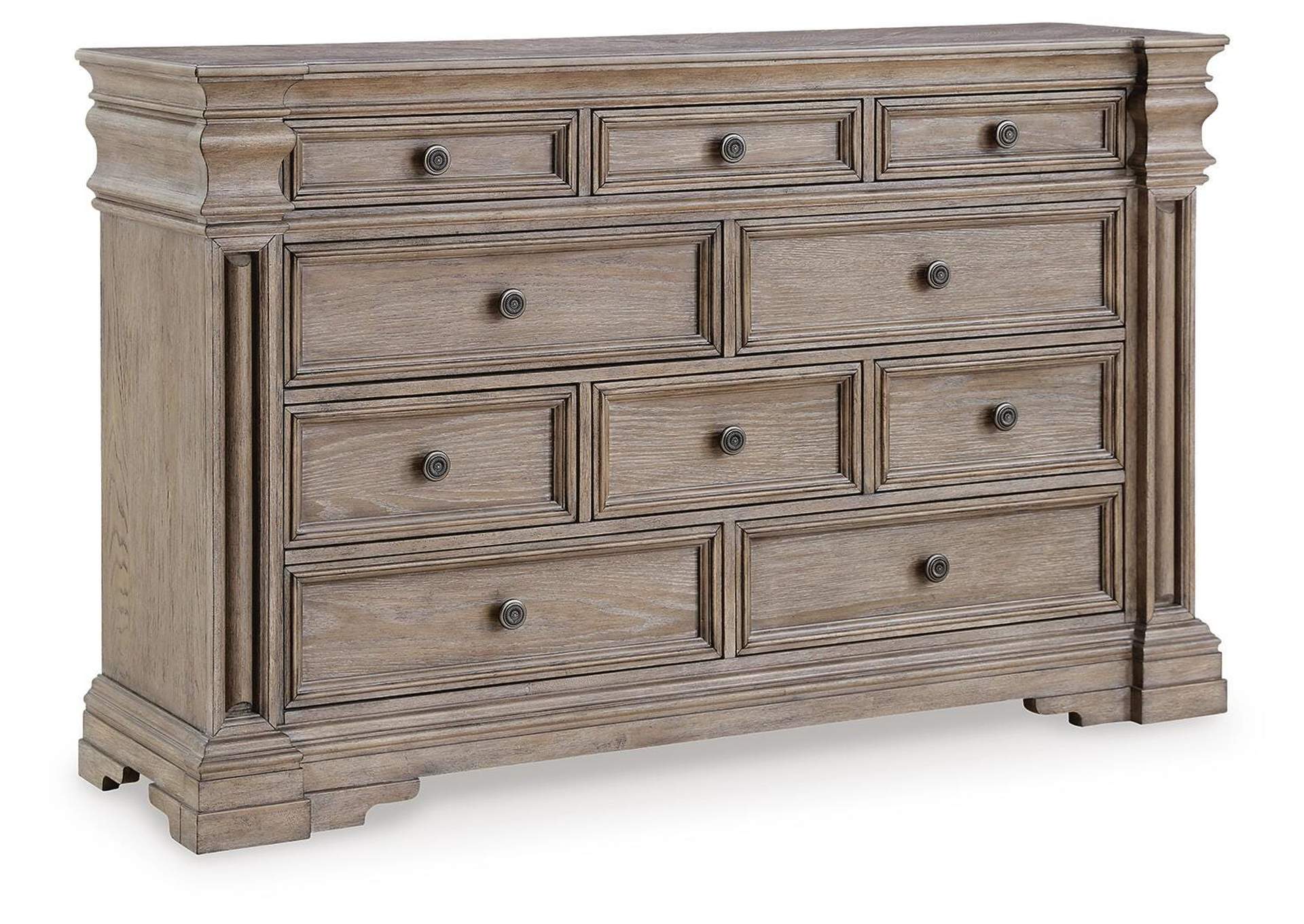 Blairhurst King Panel Bed, Dresser and 2 Nightstands angled view