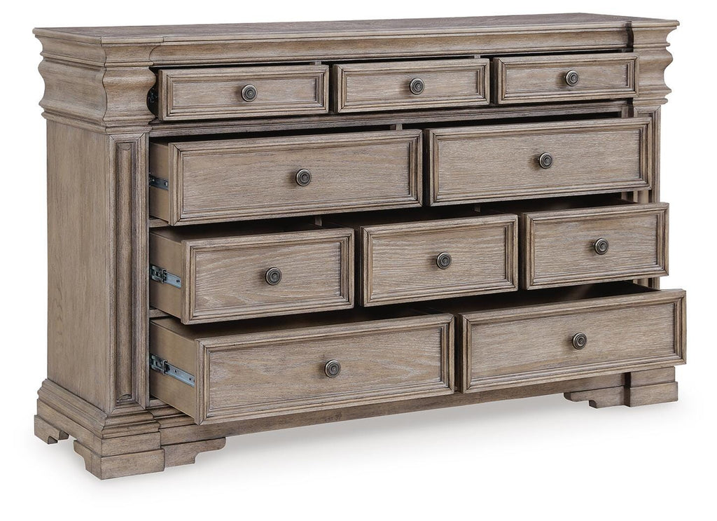 Blairhurst Dresser in Light Grayish Brown, open view