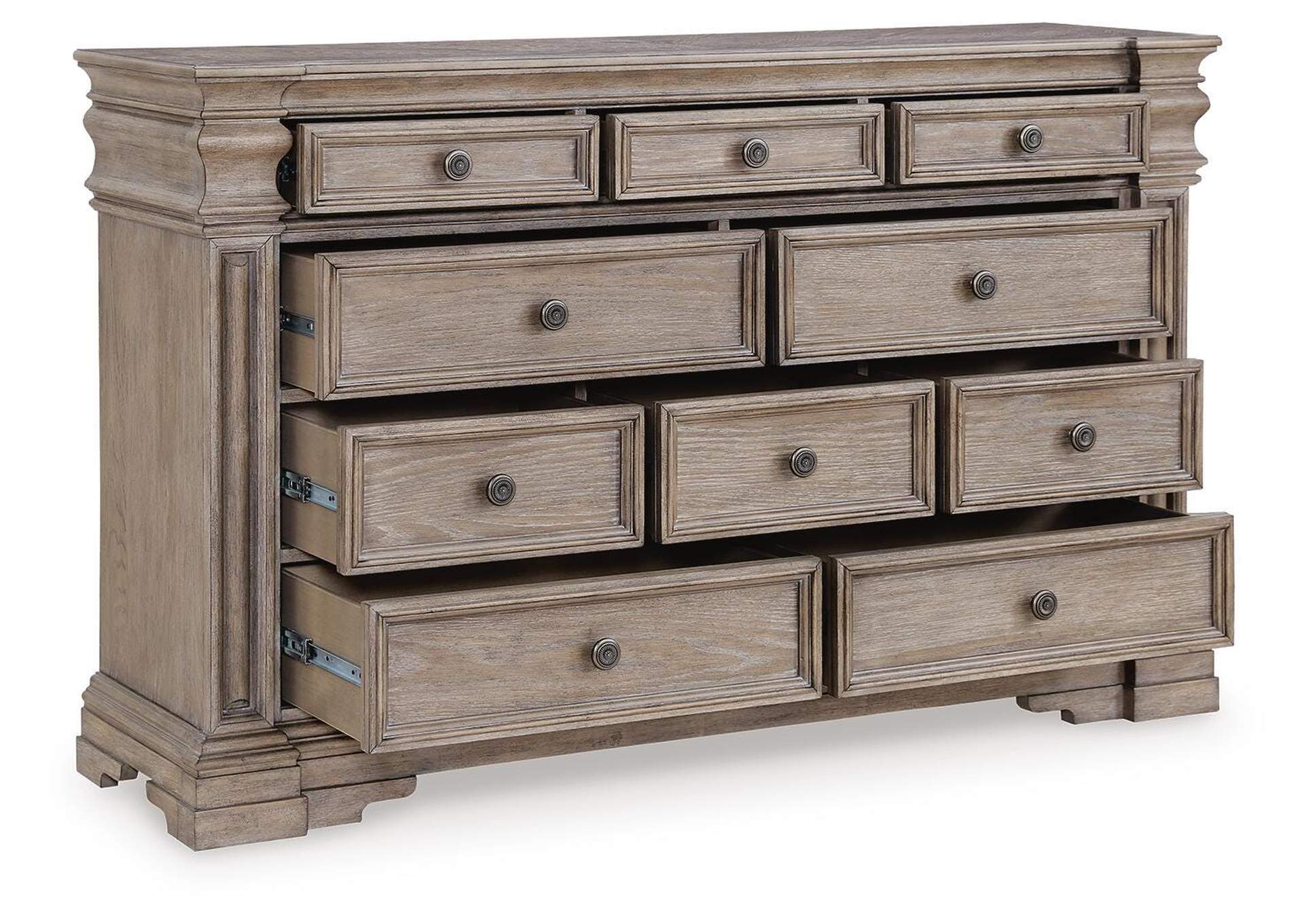 Blairhurst King Panel Bed with Dresser angled view