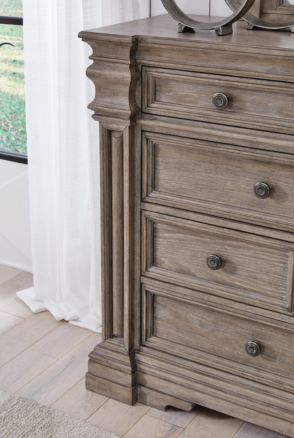 Blairhurst Dresser in Light Grayish Brown, detail view