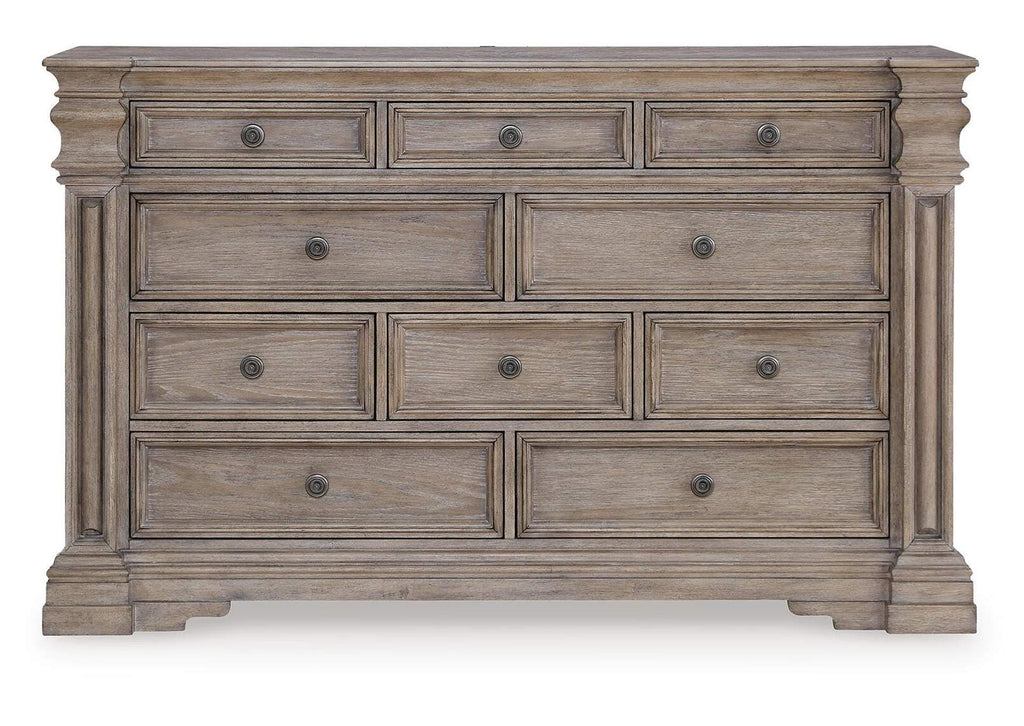 Blairhurst Queen Panel Bed, Dresser and 2 Nightstands front view