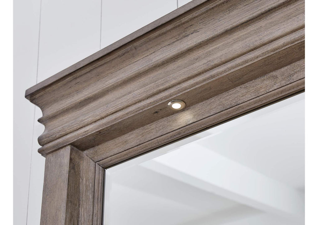 Blairhurst King Panel Bed with Mirrored Dresser detail