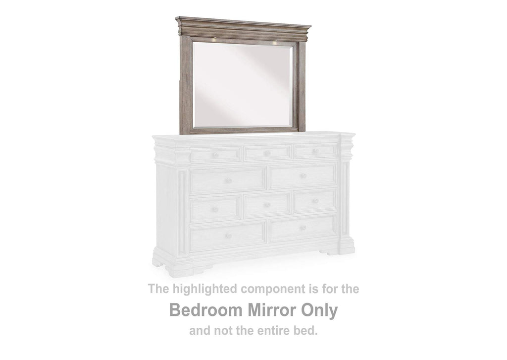 Blairhurst King Panel Bed with Mirrored Dresser