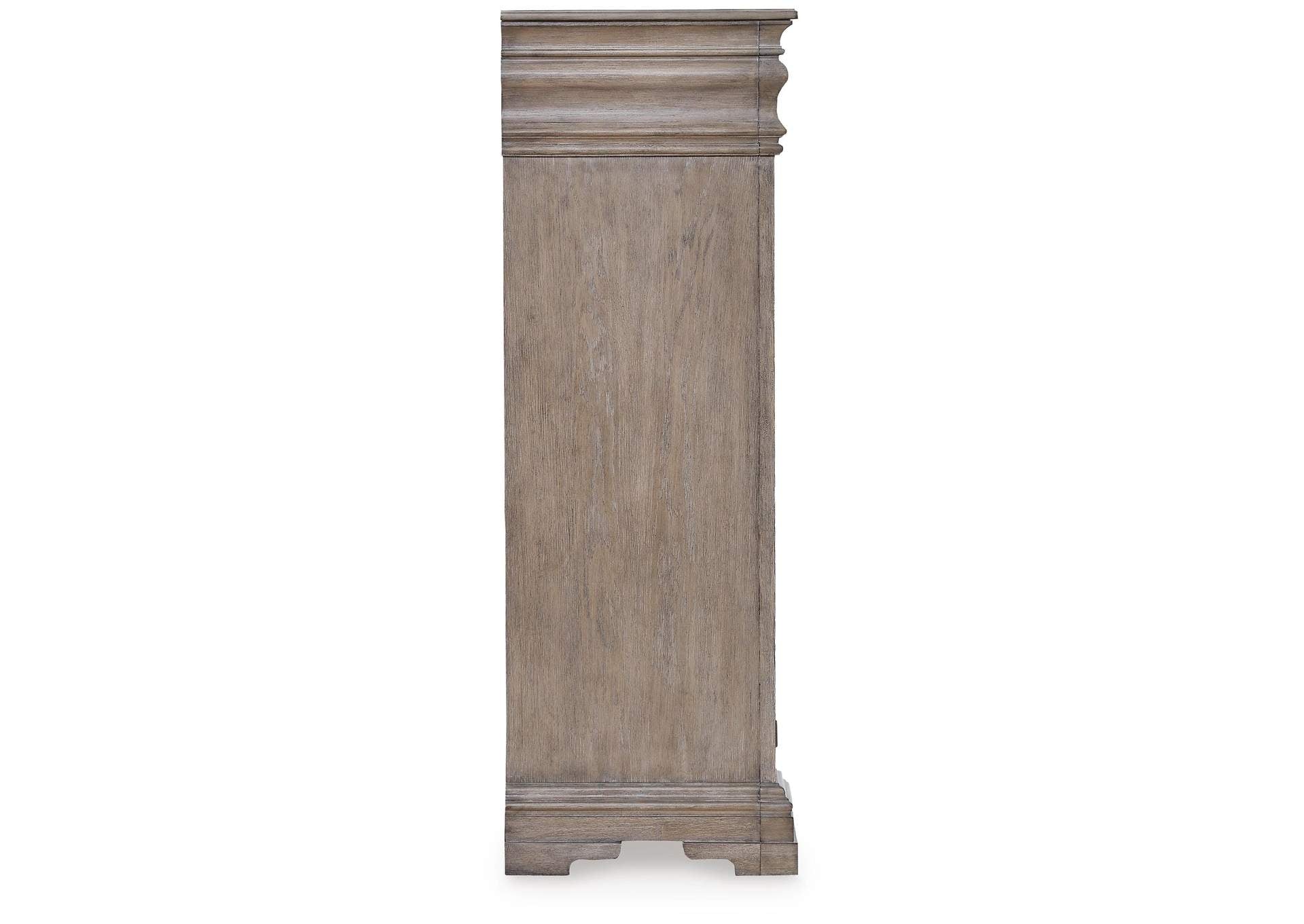 Blairhurst King Panel Bed, Dresser, Mirror, Chest and Nightstand side view