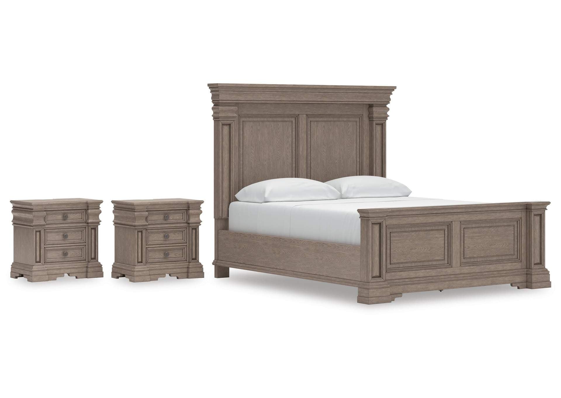 Blairhurst California King Panel Bed and 2 Nightstands