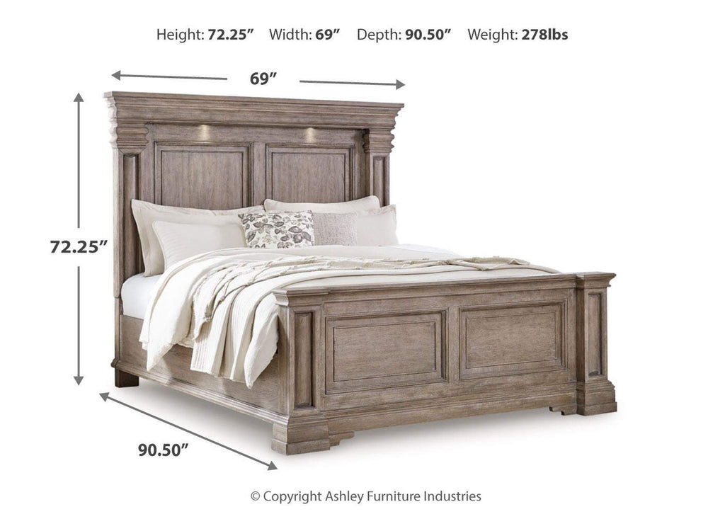 Blairhurst Queen Panel Bed with Mirrored Dresser dimensions