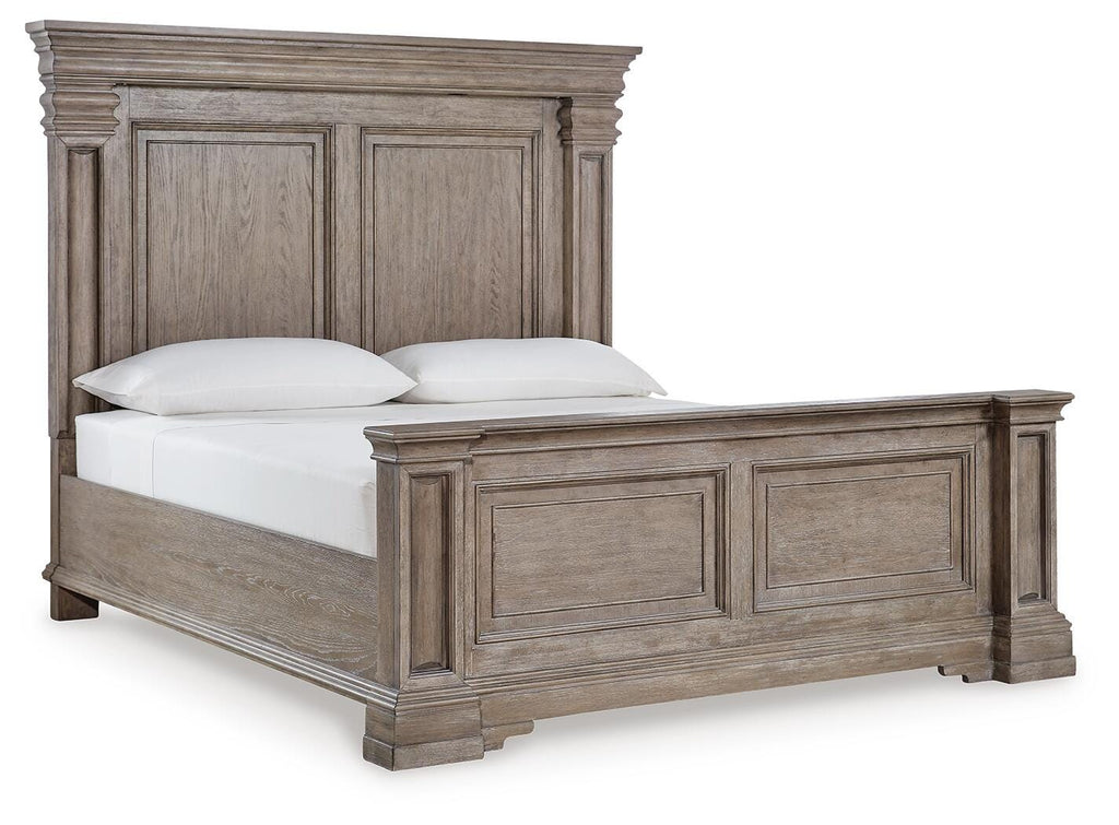 Blairhurst King Panel Bed in Light Grayish Brown, angle view
