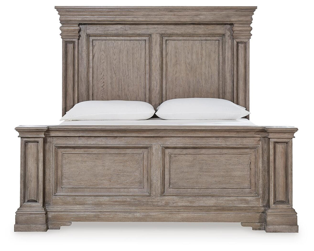 Blairhurst King Panel Bed in Light Grayish Brown, front view