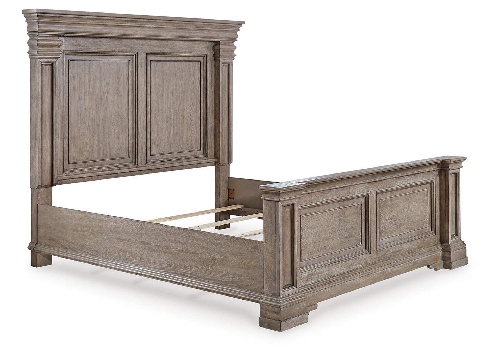 Blairhurst California King Panel Bed with Mirrored Dresser and Nightstand angled view