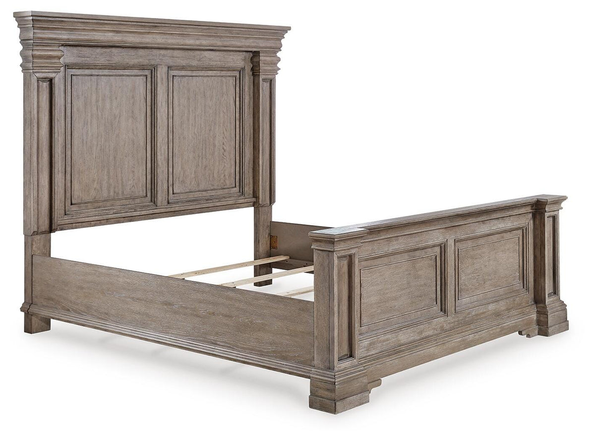 Blairhurst King Panel Bed in Light Grayish Brown, angle view