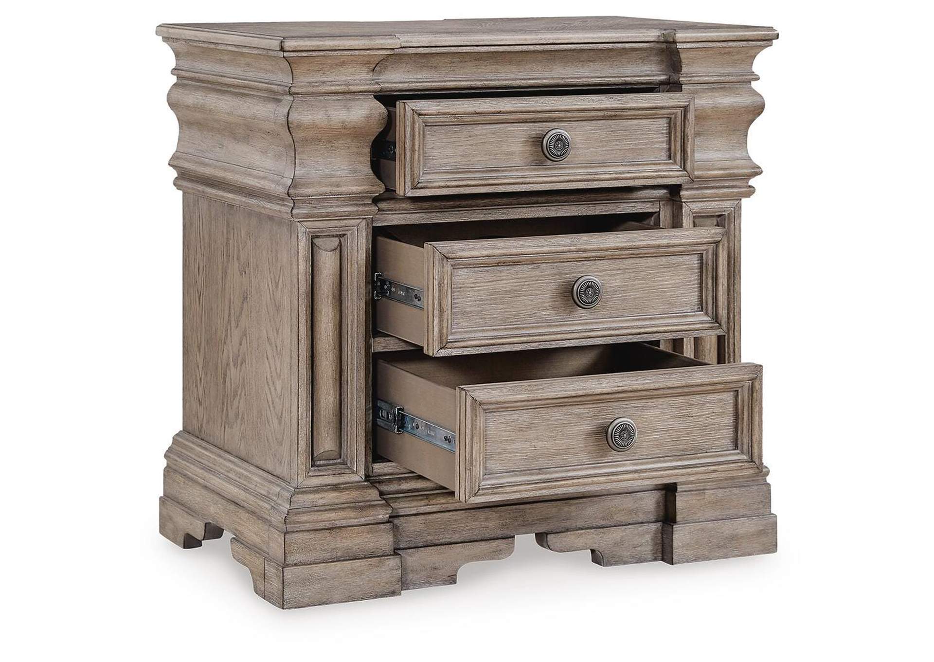 Blairhurst King Panel Bed, Dresser, Mirror, Chest and Nightstand angled view