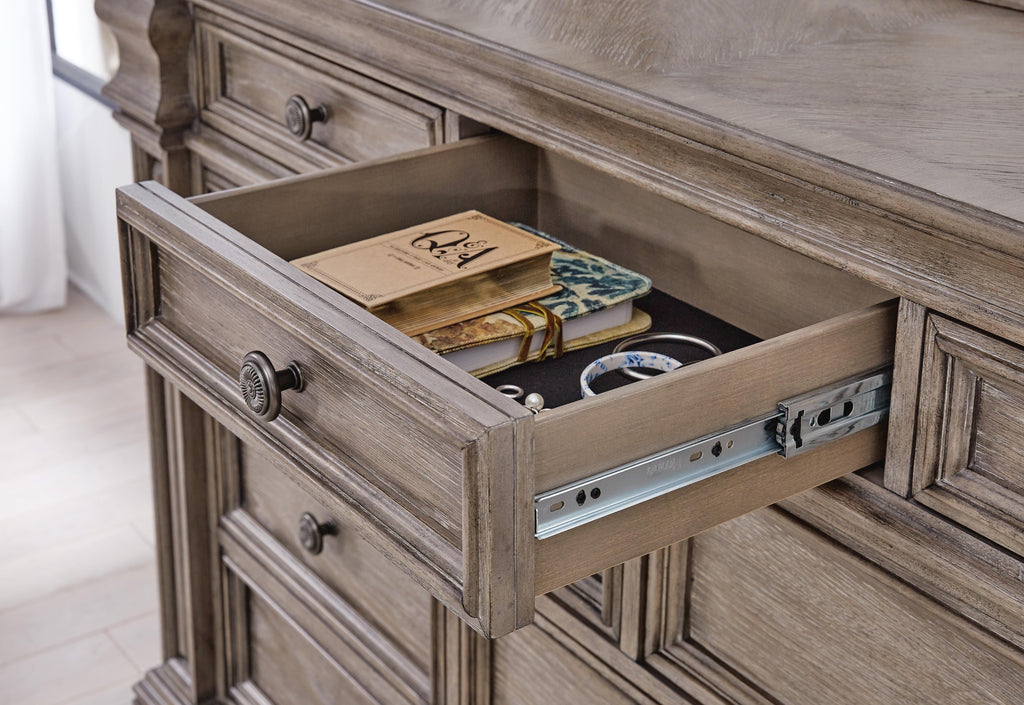 Blairhurst Dresser in Light Grayish Brown, detail view