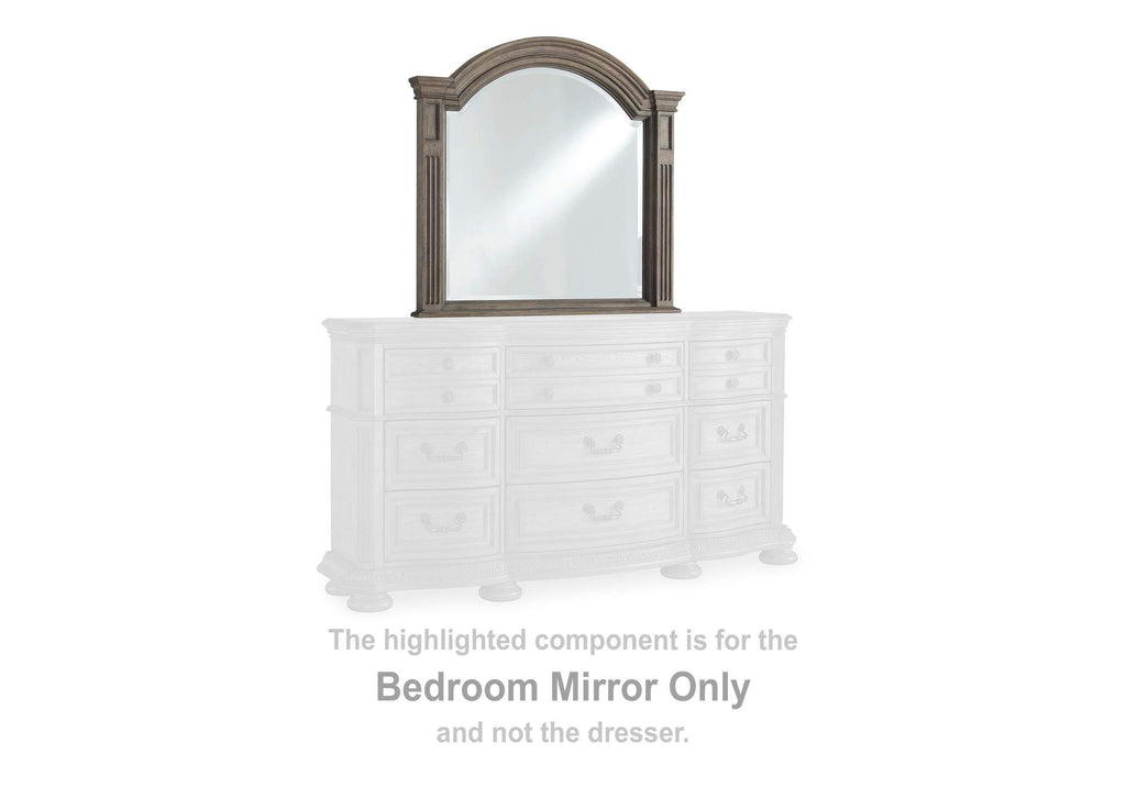 Ardenfield King Upholstered Sleigh Bed, Dresser and Mirror