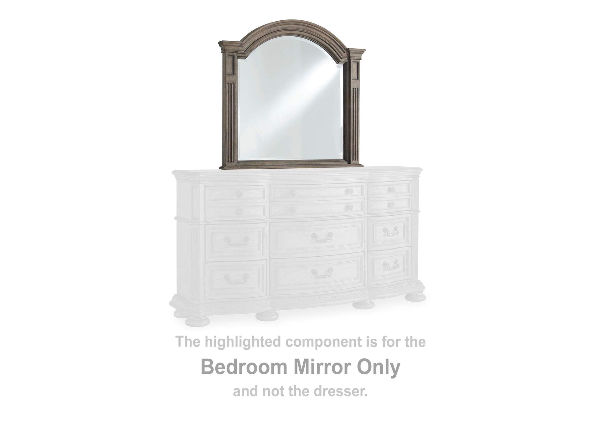 Ardenfield King Upholstered Sleigh Bed, Dresser and Mirror