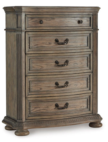 Ardenfield Chest of Drawers in Light Brown, closed view