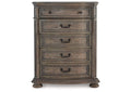 Ardenfield King Upholstered Sleigh Bed, Dresser, Mirror and Chest
