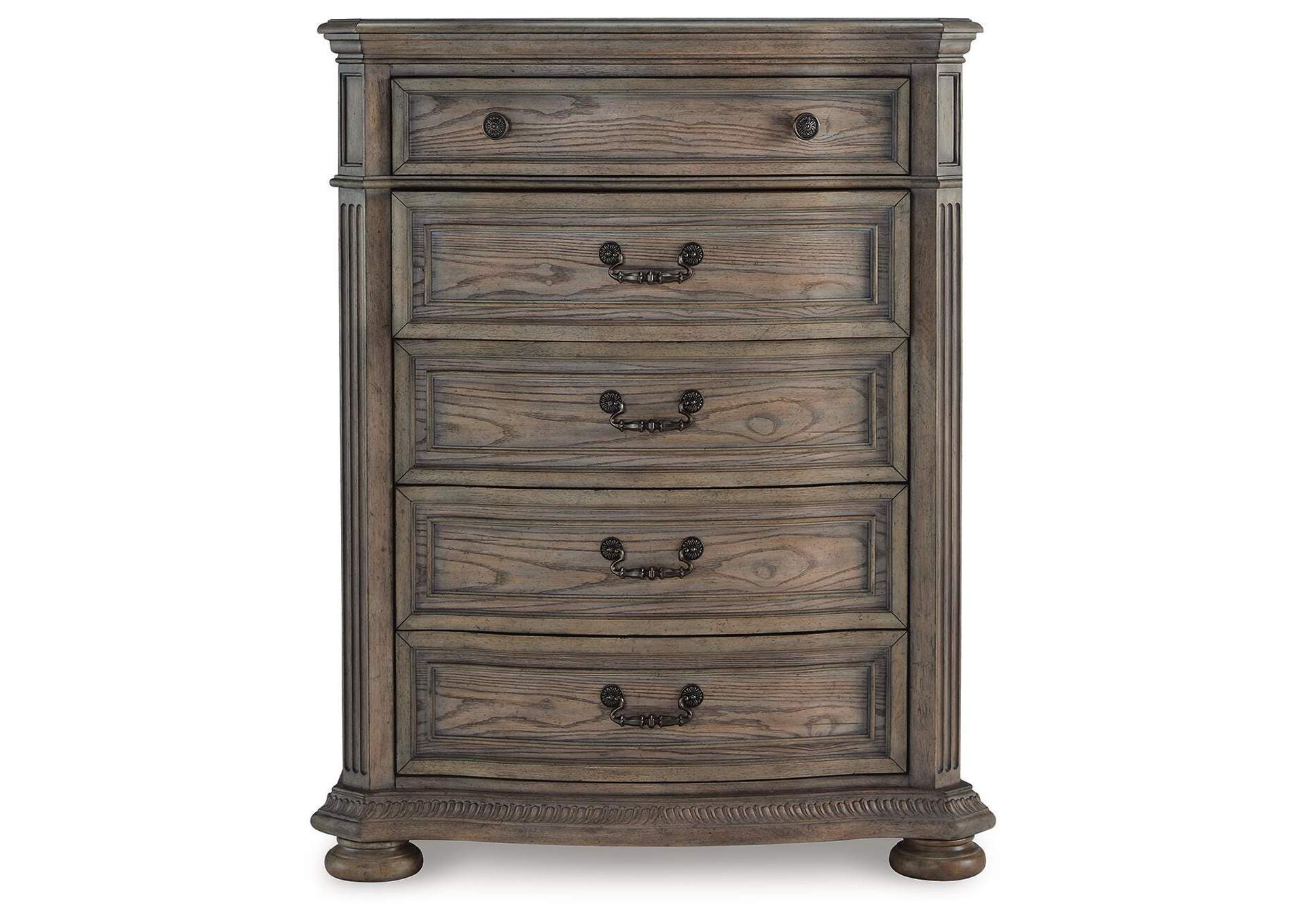 Ardenfield King Upholstered Sleigh Bed, Dresser, Mirror and Chest