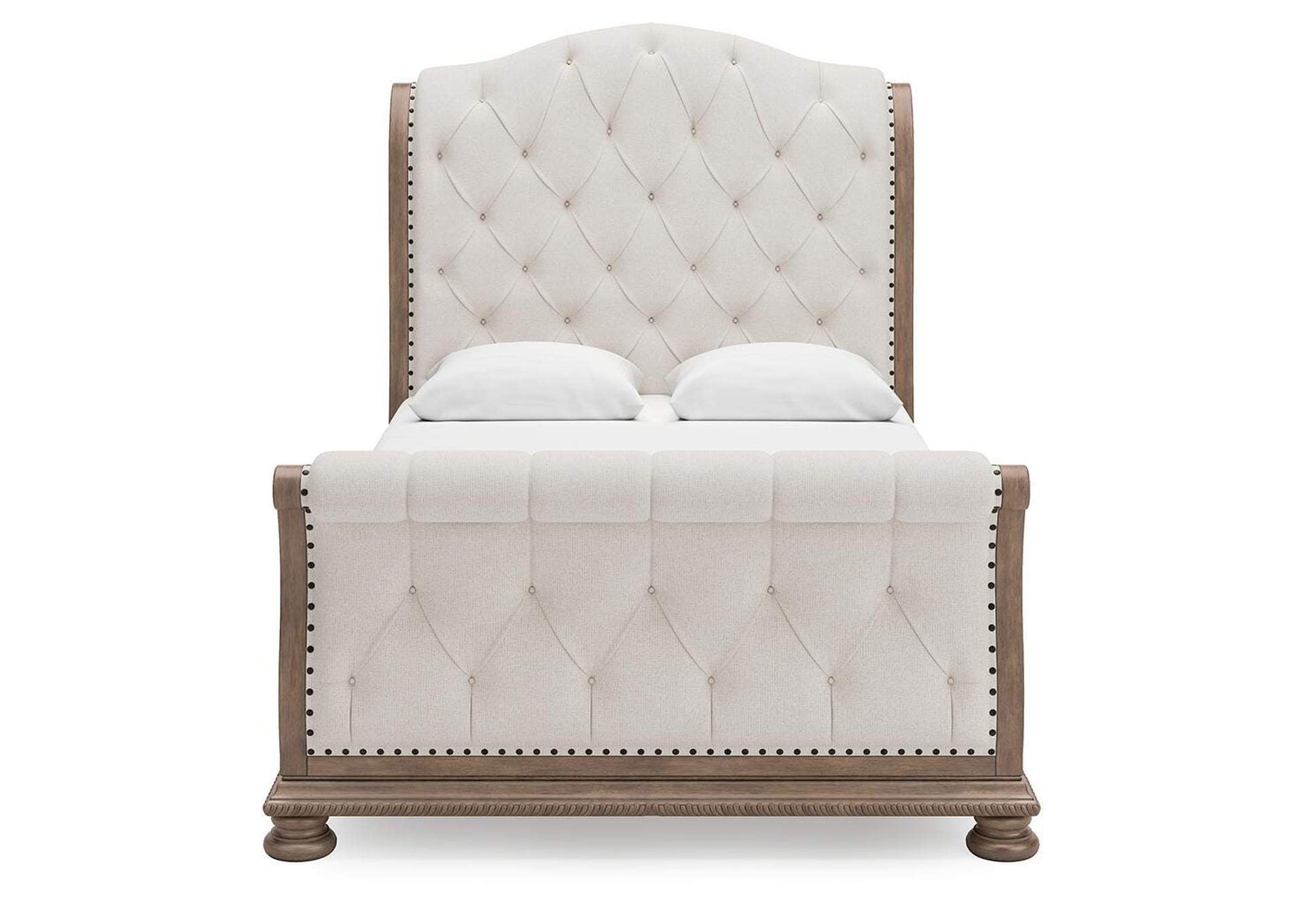 Ardenfield Queen Upholstered Sleigh Bed, Dresser, Mirror and Chest