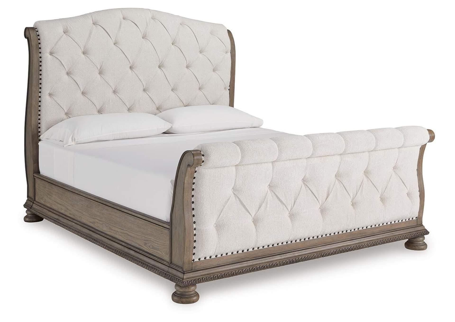Ardenfield California King Upholstered Sleigh Bed angled view