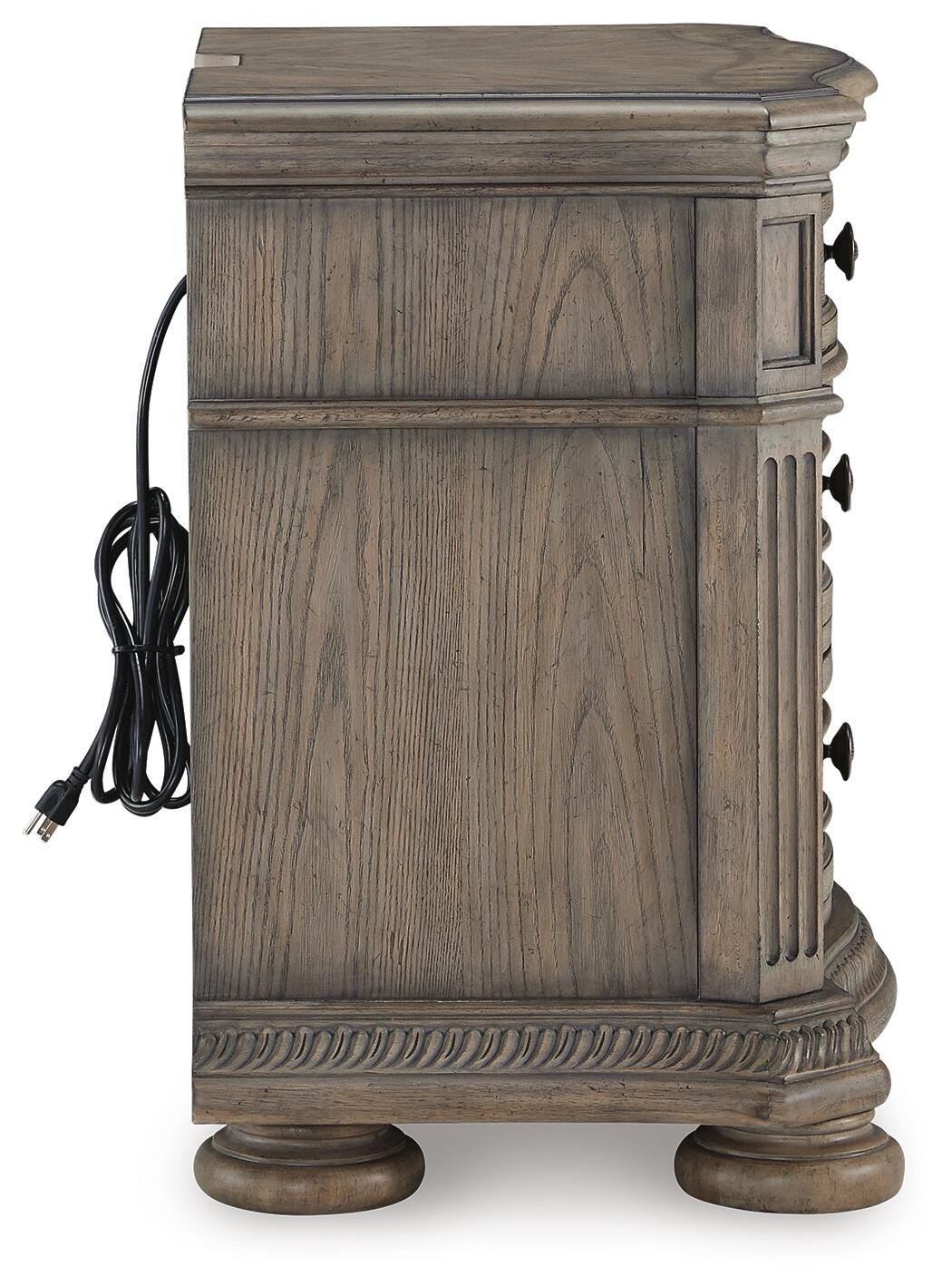 Ardenfield Nightstand in Light Brown, side view