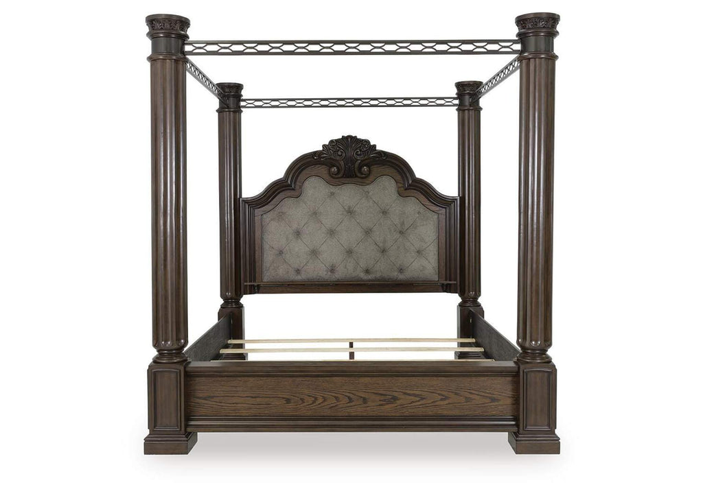 Maylee California King Canopy Bed, Dresser and Mirror