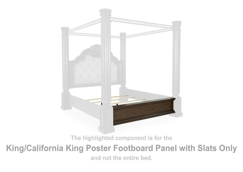 Maylee California King Canopy Bed, Dresser and Mirror