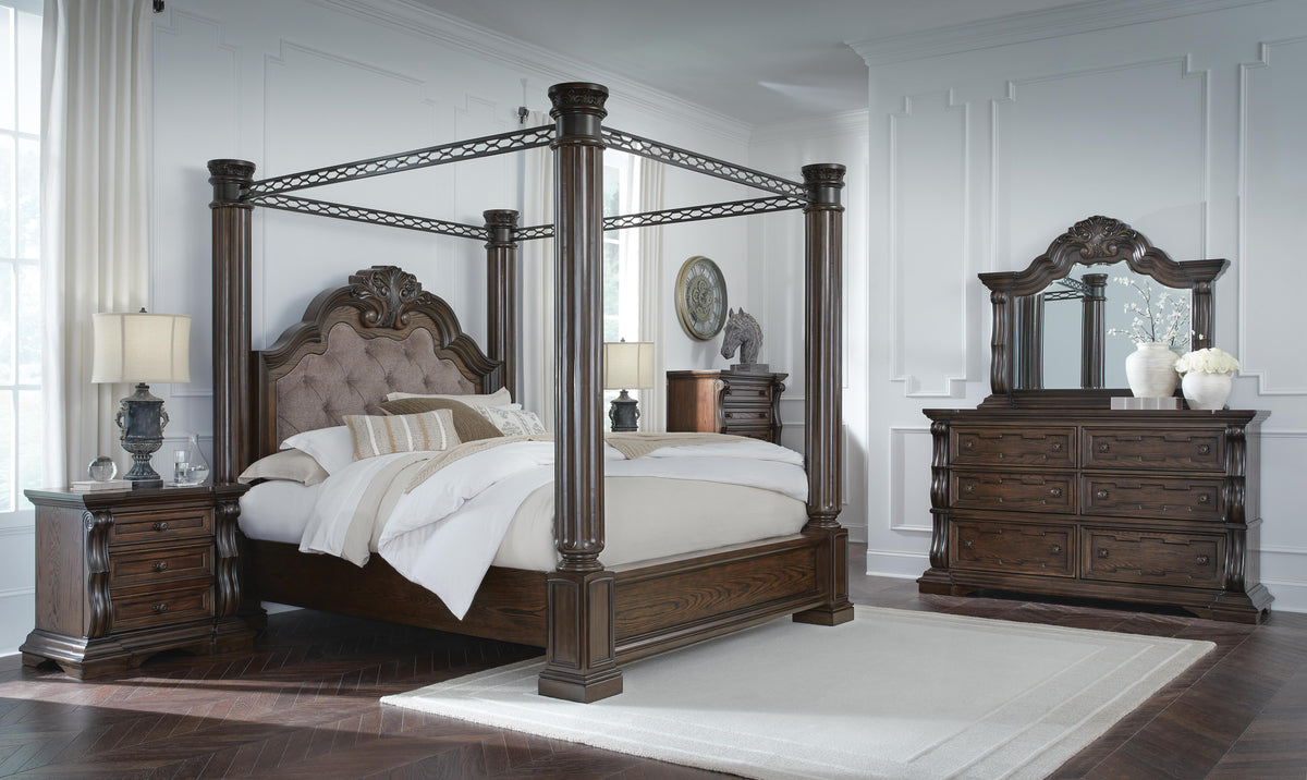 Maylee King Canopy Bed in Dark Brown, alternate view 5