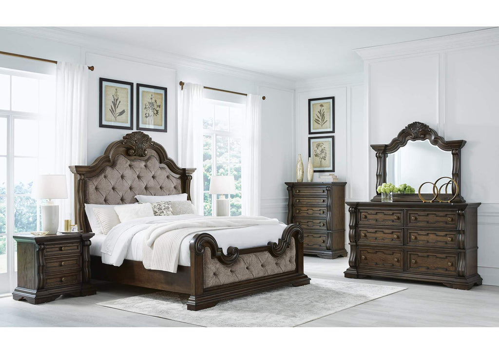Maylee California King Upholstered Bed with Dresser