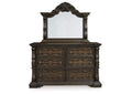 Maylee King Canopy Bed with Mirrored Dresser