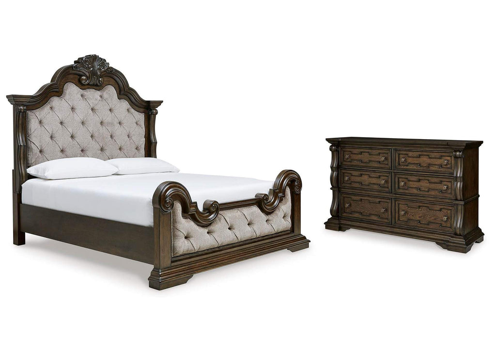 Maylee King Upholstered Bed with Dresser