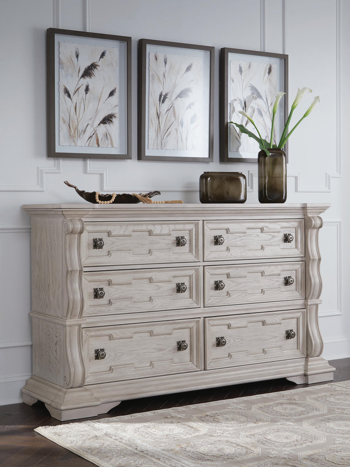 Bruchandi Dresser in Antique White, lifestyle view