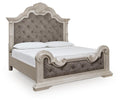 Bruchandi King Upholstered Panel Bed in Antique White, angle view