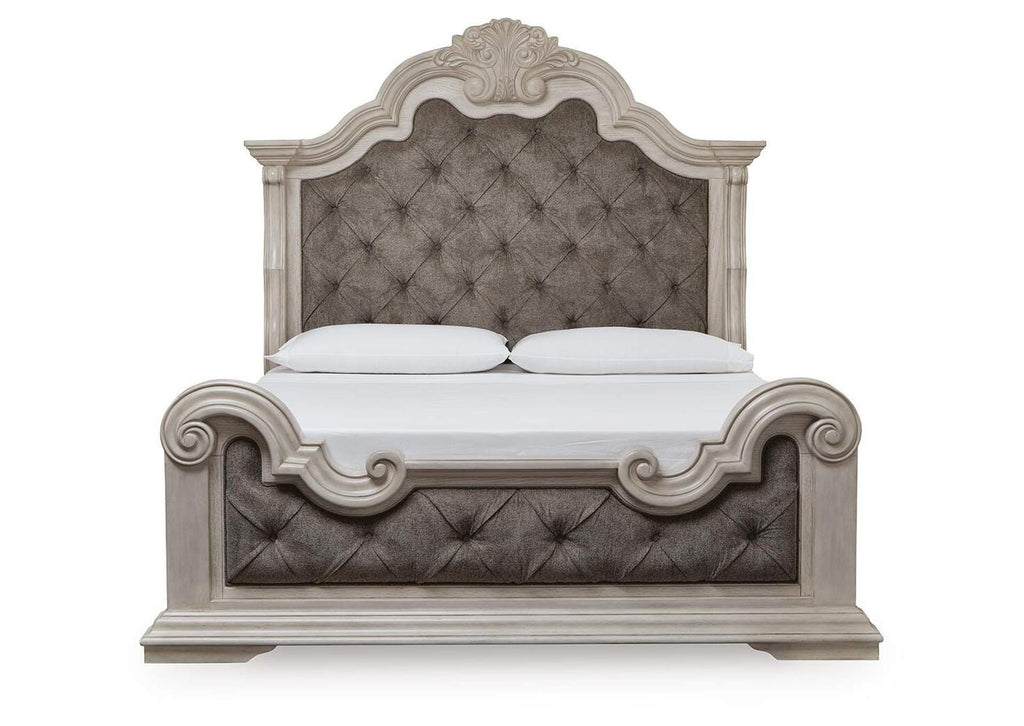 Andonhall King Upholstered Panel Bed with Dresser